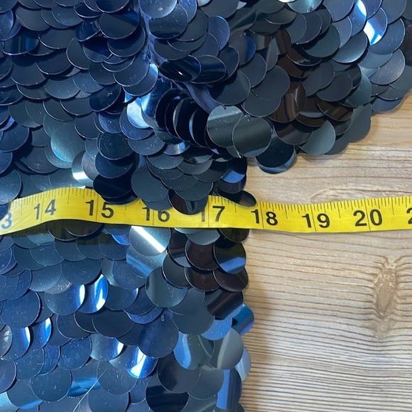 Black Tie  He-Ro Industries Vintage sequined dress Navy Silk Cocktail Evening 14 - Picture 9 of 13